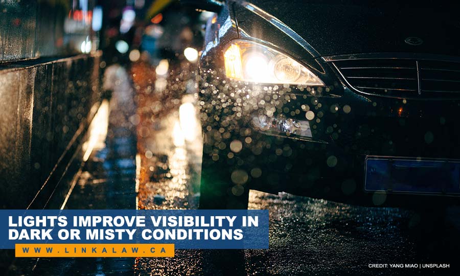 Lights improve visibility in dark or misty conditions