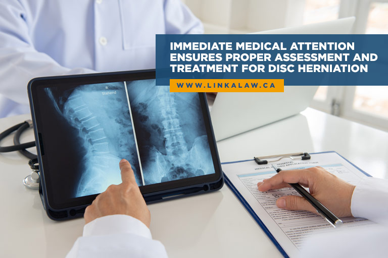 Immediate medical attention ensures proper assessment and treatment for disc herniation